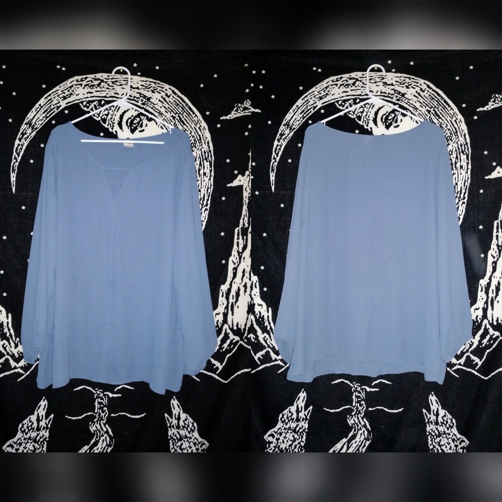 Baby Blue Tunic With Triangle Cut Out